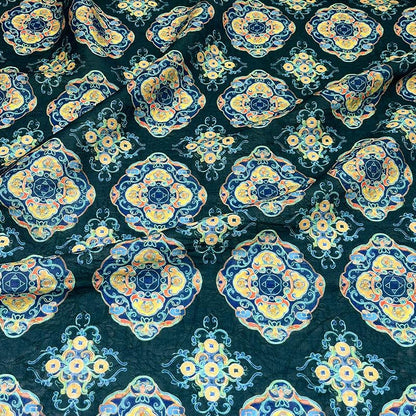 Dunhuang Buddha Tencel Fabric: Asian Style Upholstery, Scarf & Curtain