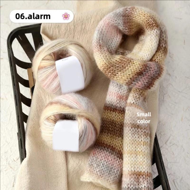 Fil de soie mohair arc-en-ciel : laine à tricoter dentelle teinte à la main