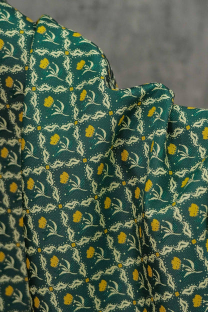 Tissu jacquard tulipe tissé : textile vintage double face, 160 cm de large