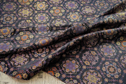Mongolian Bada Pattern Fabric: Tibetan Style Upholstery, Costume, Decor (59"W, By The Meter)