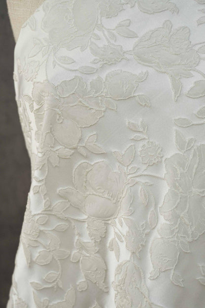 Romantic Off-White Embossed Rose Jacquard Fabric ��� Upholstery, Quilting & Home Dec"Wide