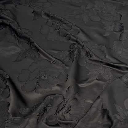 Peony Jacquard Satin Damask Fabric - 59" Wide Rayon Upholstery