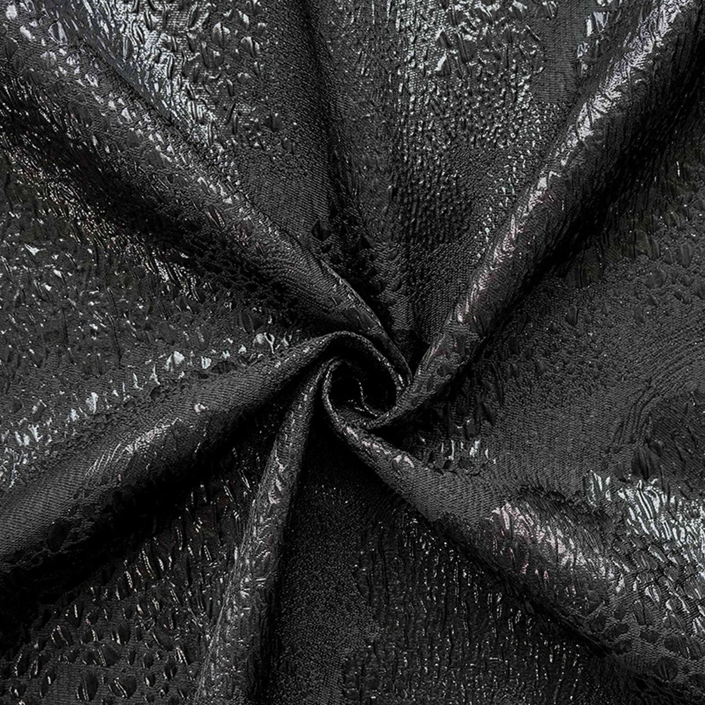Black & Gold Jacquard Fabric: 3D Texture Upholstery, Prom Dress Sewing, 54" Wide