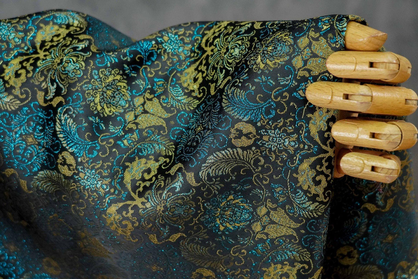 Banana Leaf & Lotus Pattern Jacquard Vest Fabric ��� New Chinese Style Song Broca"Wide