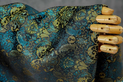 Banana Leaf & Lotus Pattern Jacquard Vest Fabric ��� New Chinese Style Song Broca"Wide