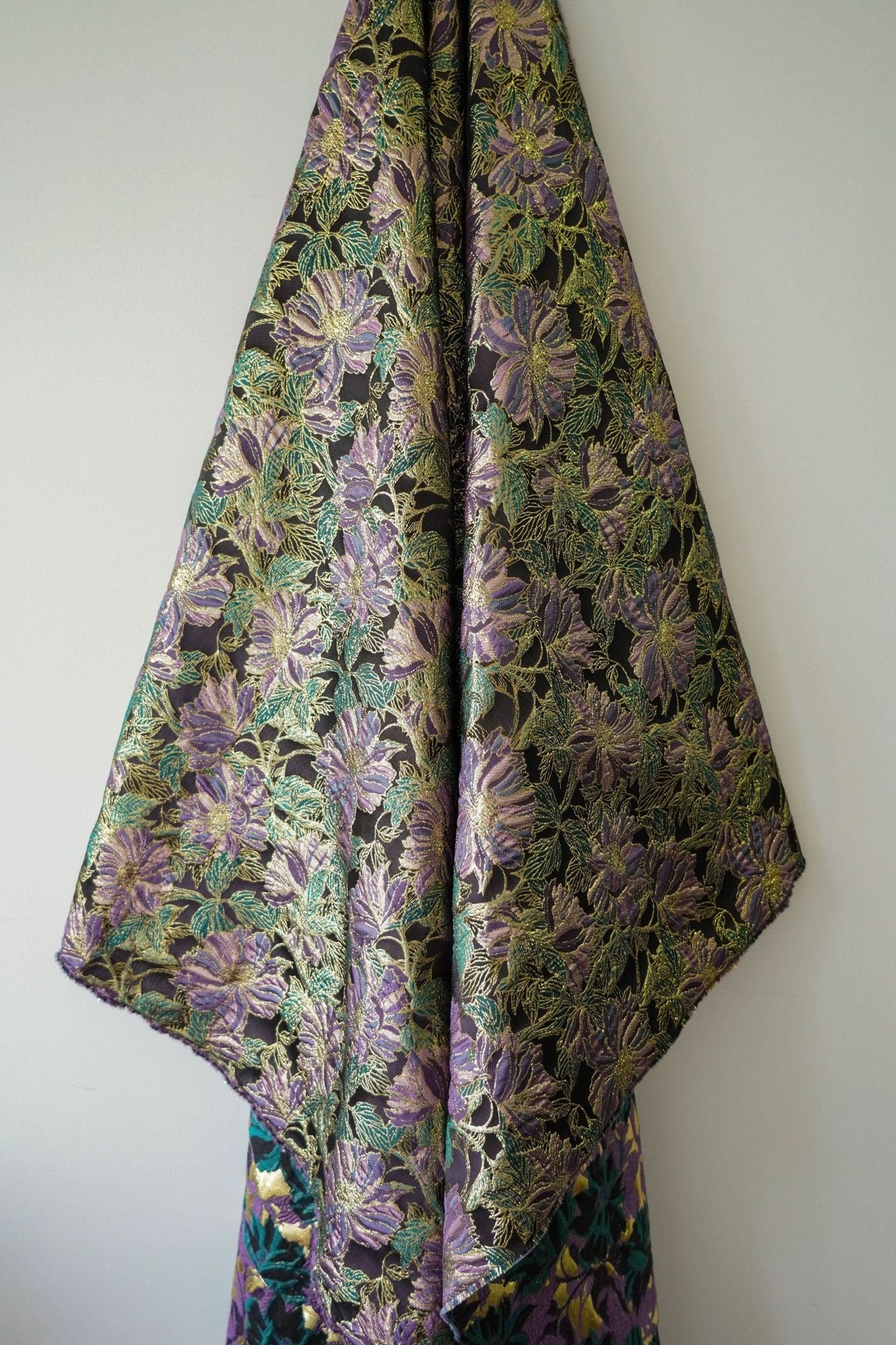 Gold Thread Floral Jacquard Fabric: 56" Wide Upholstery & Costume