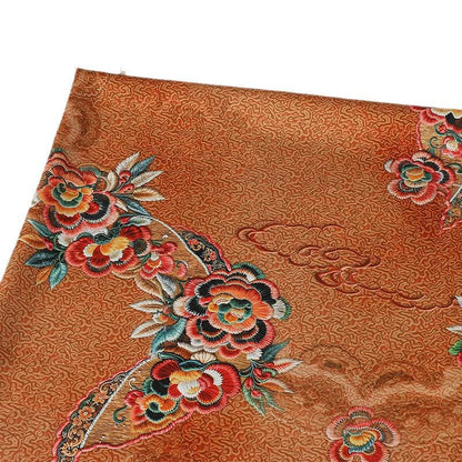 Ancient Painting Tea Silk Satin Fabric - 59"W Digital Print