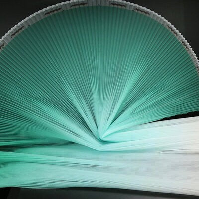 Gradient Pleated Organza Fabric: Stiff Texture, 63" Wide