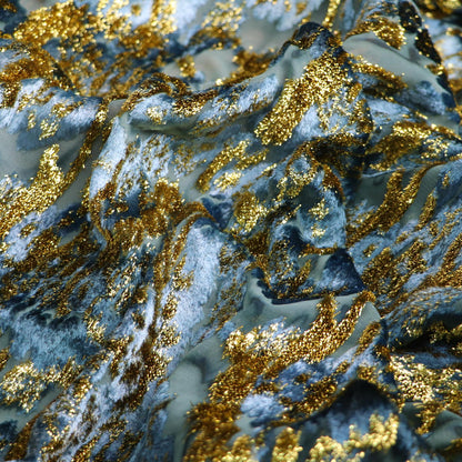 Foil Jacquard Velvet Fabric: Stretchy 55" Wide Rayon Nylon Blend