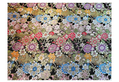 Nishijin Japanese Floral Brocade Fabric: High-End Jacquard Silk (29.5" Width)