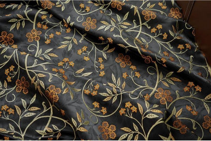 Reversible Jacquard Fabric: Japanese Floral Embossed Weave (60"W)