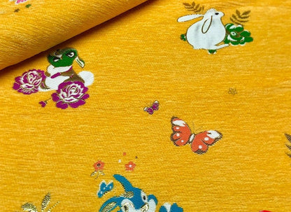 Rabbit Chenille Jacquard Fabric: 59"W Brocade Upholstery, Quilting, Sewing - Poppylollipop