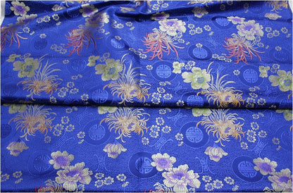 Chrysanthemum Brocade Fabric: Silk Rayon Jacquard, 29.5" Wide