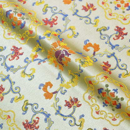Floral Brocade Fabric: 59"W Chinese Silk Rayon Damask