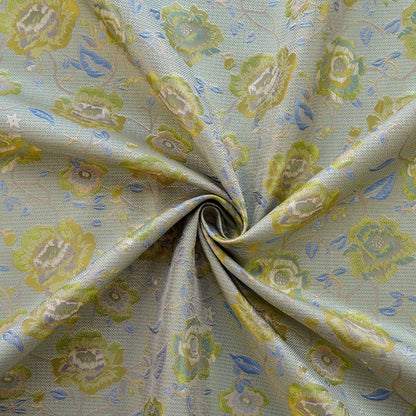Tissu jacquard à motif floral au mètre, textile teint en fil à motif de fleurs de vigne, matériau pour la couture et l'ameublement, 165 cm de large