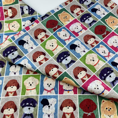 Dog Print Cotton Fabric: Sewing, Quilting, Costume - 58"W