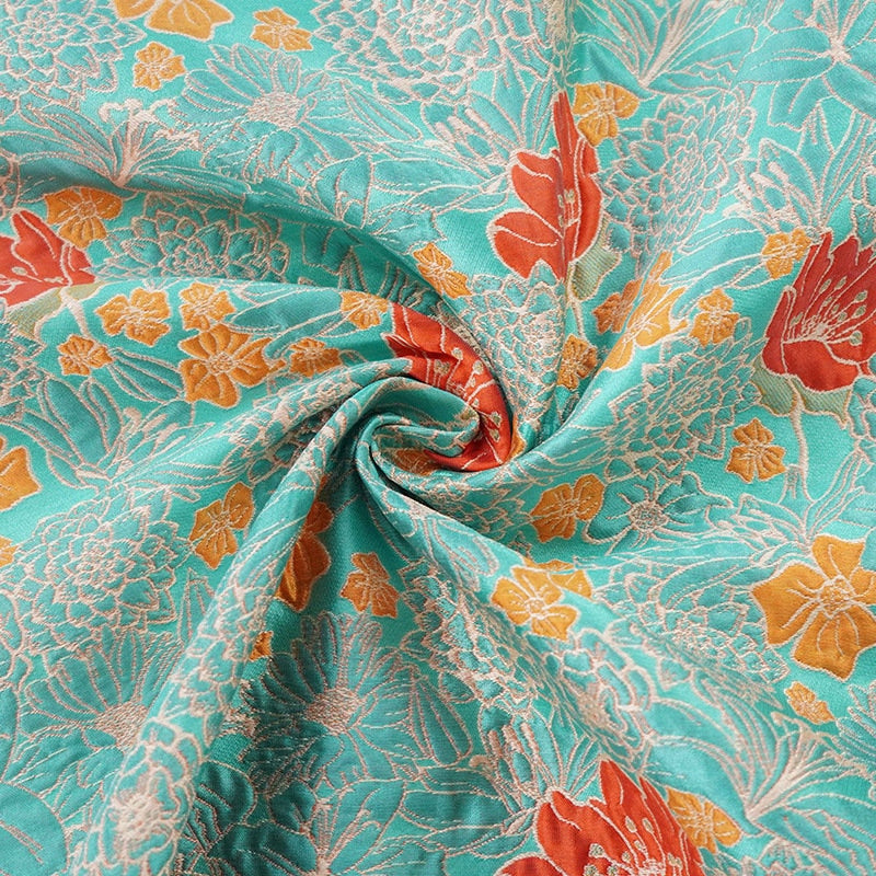 Tissu jacquard tissé à motif floral : rayonne polyester gaufrée en 3D, réversible