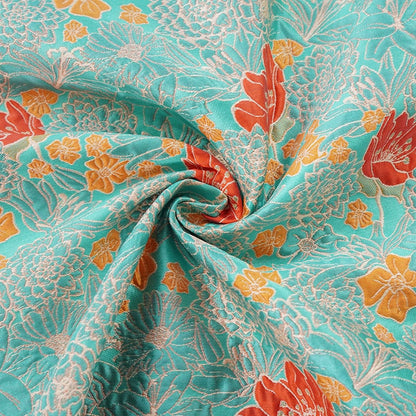 Tissu jacquard tissé à motif floral : rayonne polyester gaufrée en 3D, réversible
