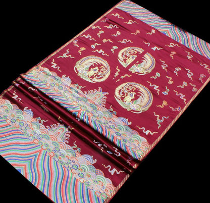 Embroidered Phoenix Brocade Fabric: Chinese Wedding Cheongsam Silk Rayon Blend