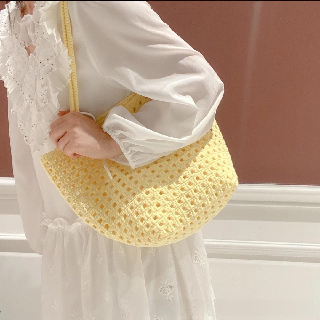 Sac au crochet gaufré tissé à la main : Kit de laine fait main à faire soi-même