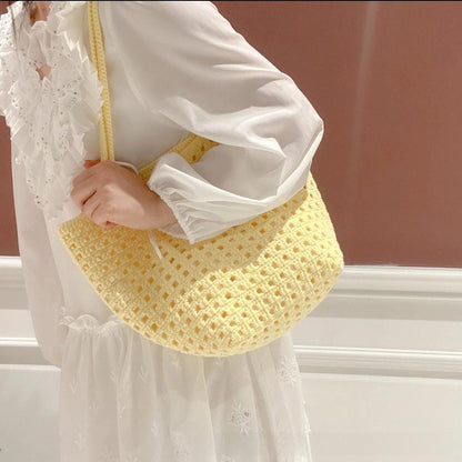 Sac au crochet gaufré tissé à la main : Kit de laine fait main à faire soi-même