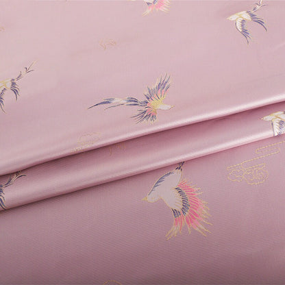 Tissu brocart Oiseau Phénix : tissage japonais Nishijin avec fil d'or (59"L)