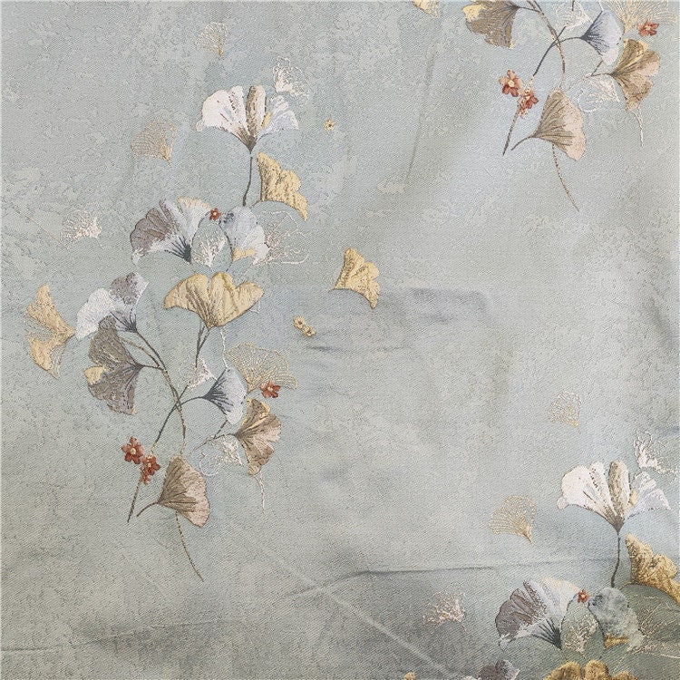 Ginkgo Pattern Jacquard Satin Fabric: Costume, Upholstery, Sewing (55"W)