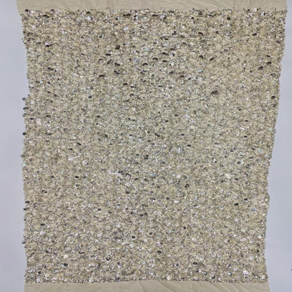 Tissu en maille brodée de sequins ���� Appliqué floral ��, Brida"W