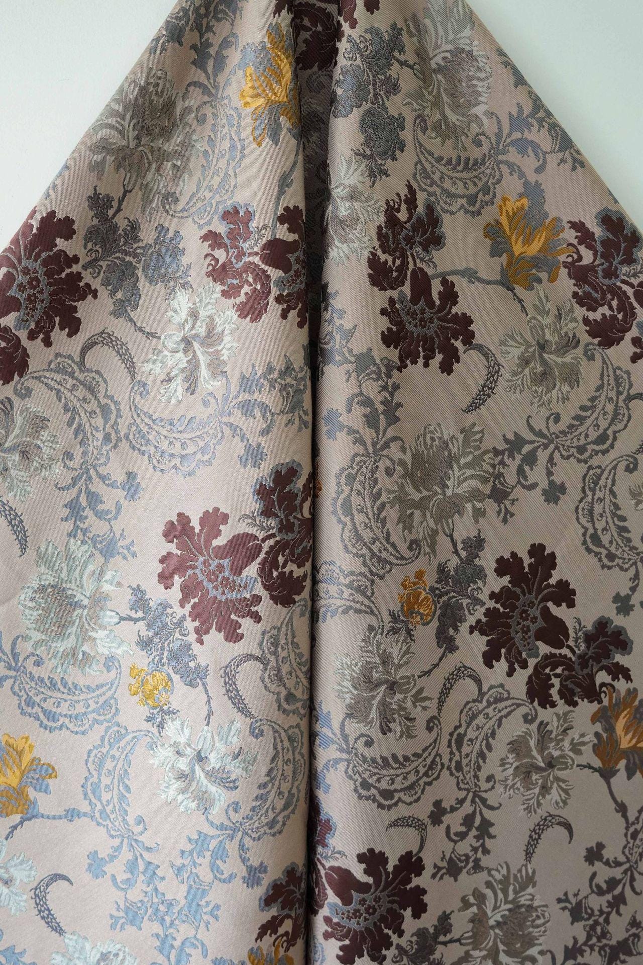 Gold Embossed Palace Jacquard Fabric: Damask Upholstery, Costume, Curtain - 59"W