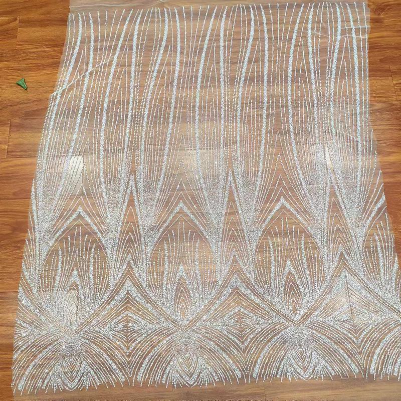 Beaded Sequin Lace Fabric: Bridal Wedding Veil, Gown Accessory