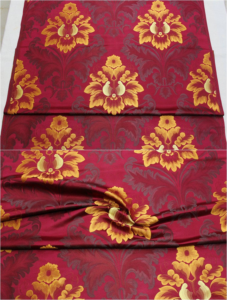 Silk Brocade Fabric: 29.5"W European Palace Pattern, Upholstery & Costume