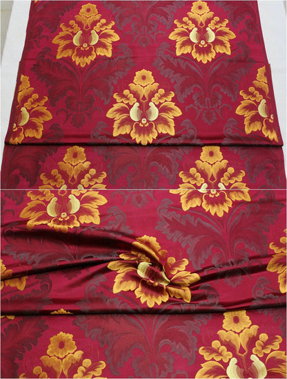 Silk Brocade Fabric: 29.5"W European Palace Pattern, Upholstery & Costume