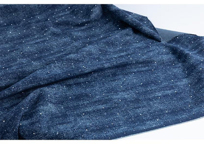 Rhinestone Denim Fabric: Jacquard Weave Cotton, Faded Effect (65"W Sewing, Quilting, Upholstery