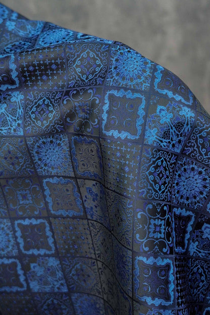 Tissu brocart à motifs floraux géométriques | Jacquard Cheongsam, 165 cm de large
