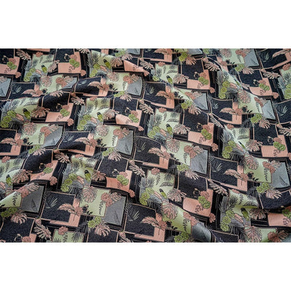 Bird Pattern Jacquard Woven Fabric: Reversible Embossed Polyester, 63" Wide