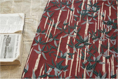 Tissu jacquard en bambou tissé : style peinture à l’huile, 152 cm de large