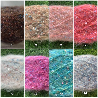 Rainbow Mohair Silk Yarn: Hand-Dyed Lace, Knitting Crochet Weaving