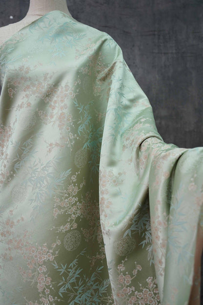 Bamboo Plum Brocade Fabric: 59" Wide Rayon Blend, Costume & Decor