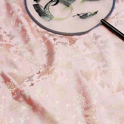 Butterfly Floral Silk Brocade Fabric: 58"W Chinese Wedding Jacquard