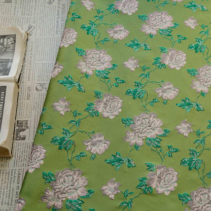 Embossed Floral Jacquard Fabric: Gold Thread Brocade, 59" Wide