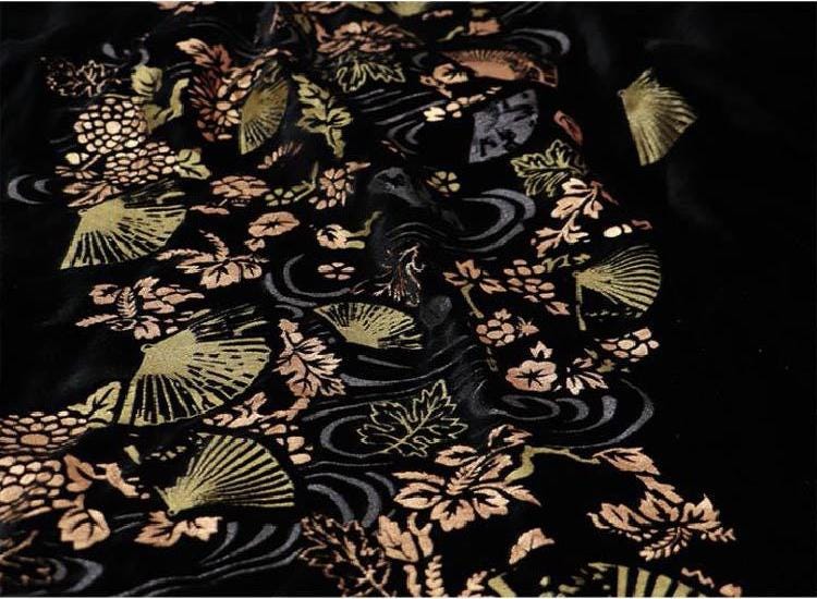 Gold Foil Adhesive Velvet Fabric ��� Luxurious Shimmer Craft & Sewing Materi"Wide