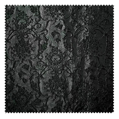Black 3D Textured Abstract Embossed Brocade Fabric, 58"Wide