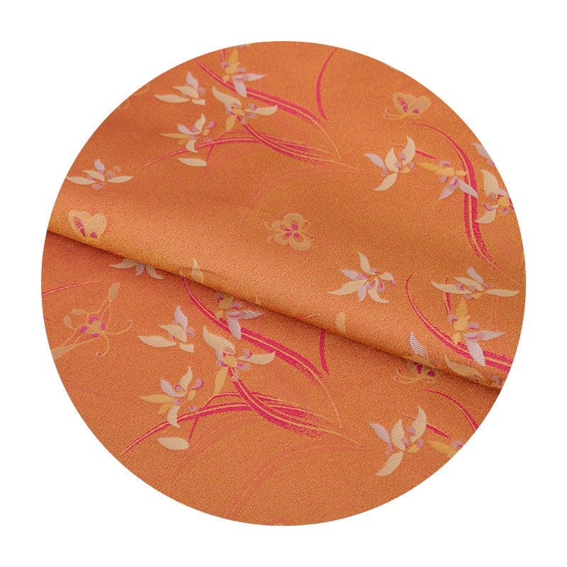 Orchid Rayon Silk Brocade Fabric: 55"W Cheongsam Sewing, Upholstery - By The Meter - Poppylollipop