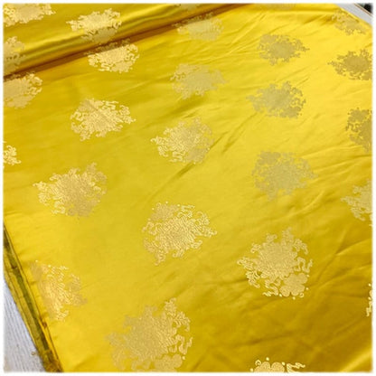 Tissu brocart or brillant vintage : jacquard de soie et rayonne (largeur 75 cm)