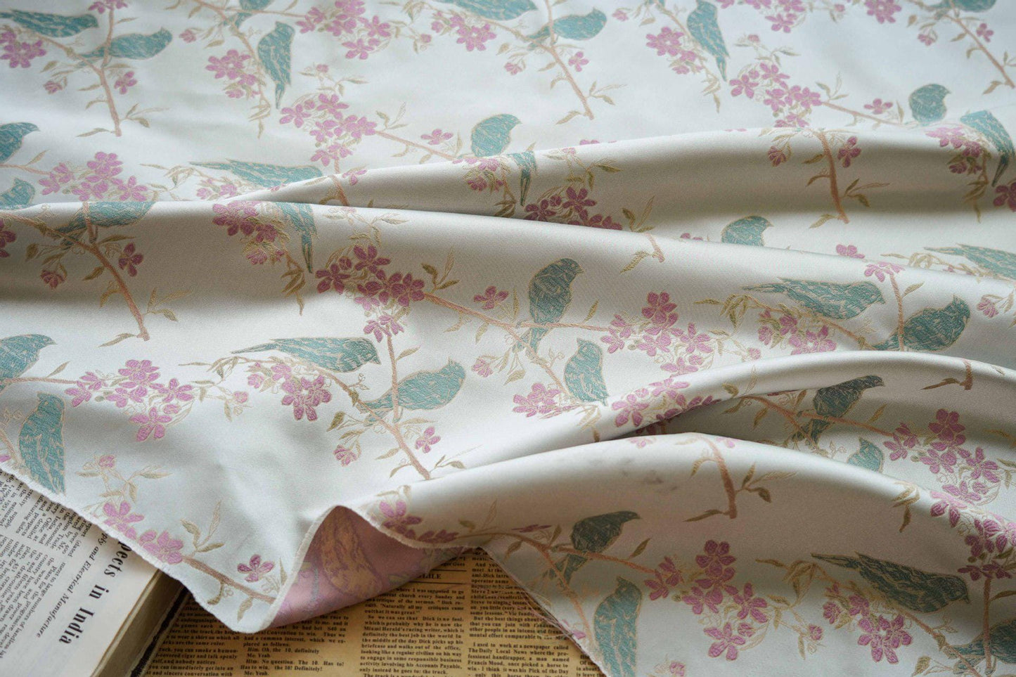 Mandarin Duck Jacquard Fabric: Chinese Style Upholstery, Costume, Drapery (59"W By 1 Meter)