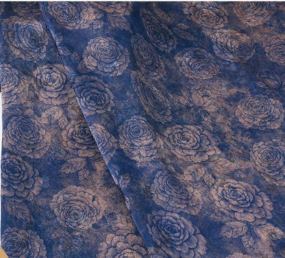 Tissu en rayonne et soie à motif floral rose - Textile imprimé doux, 140 cm de large