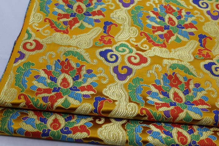 Floral Brocade Fabric: Chinese Style Jacquard Silk Rayon Blend