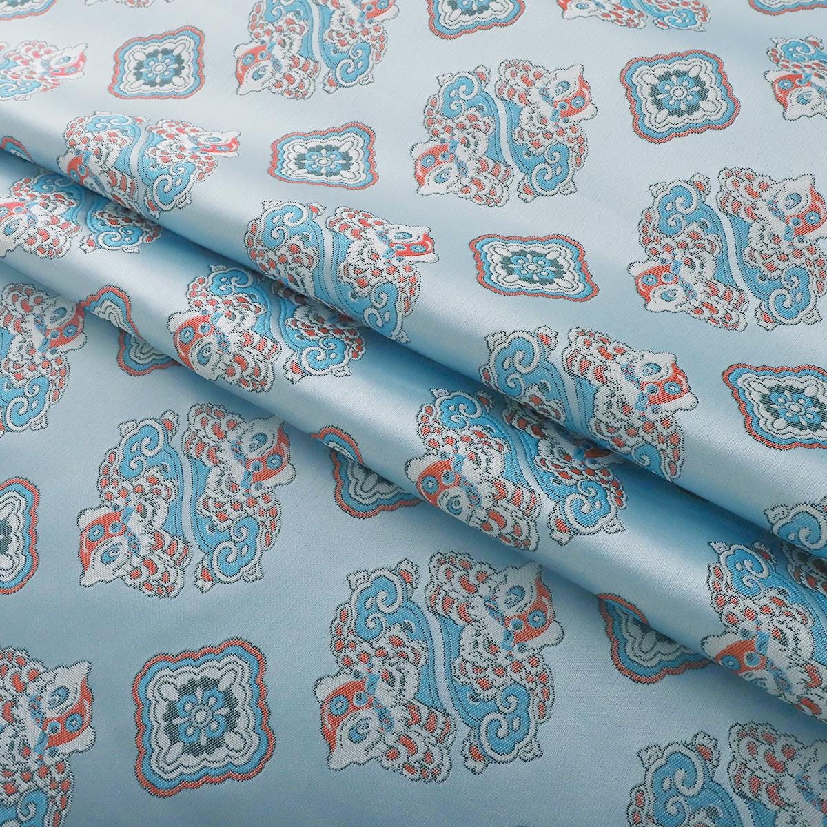Mongolian Bada Pattern Rayon Fabric: 58"W Tibetan Style