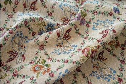 Rabbit Zoo Jacquard Fabric: Autumn Winter Upholstery, Sewing Material (59"W By 1 Meter)