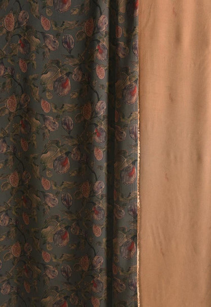 Fig Print Cotton Fabric: 55"W Upholstery Drapery Sewing